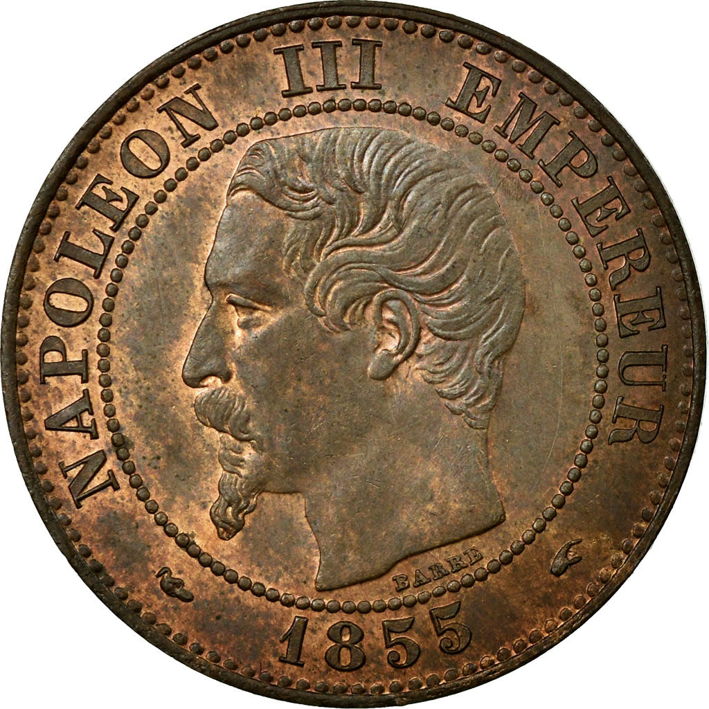 Coin, France, Napoleon III, Napoléon III, 2 Centimes, 1855, Paris, MS(60-62)