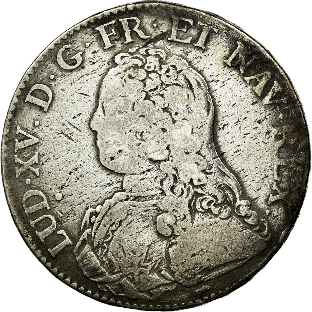 Coin, France, Louis XV, Ecu aux branches d'olivier, 1728, Paris, VF(20-25)