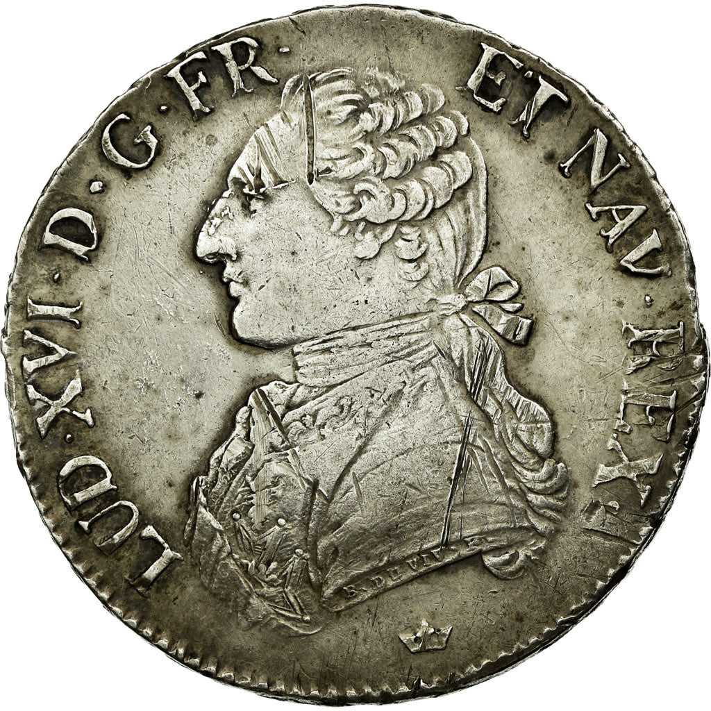 France, Louis XVI, Ecu aux branches d'olivier, 1787, Toulouse, Silver