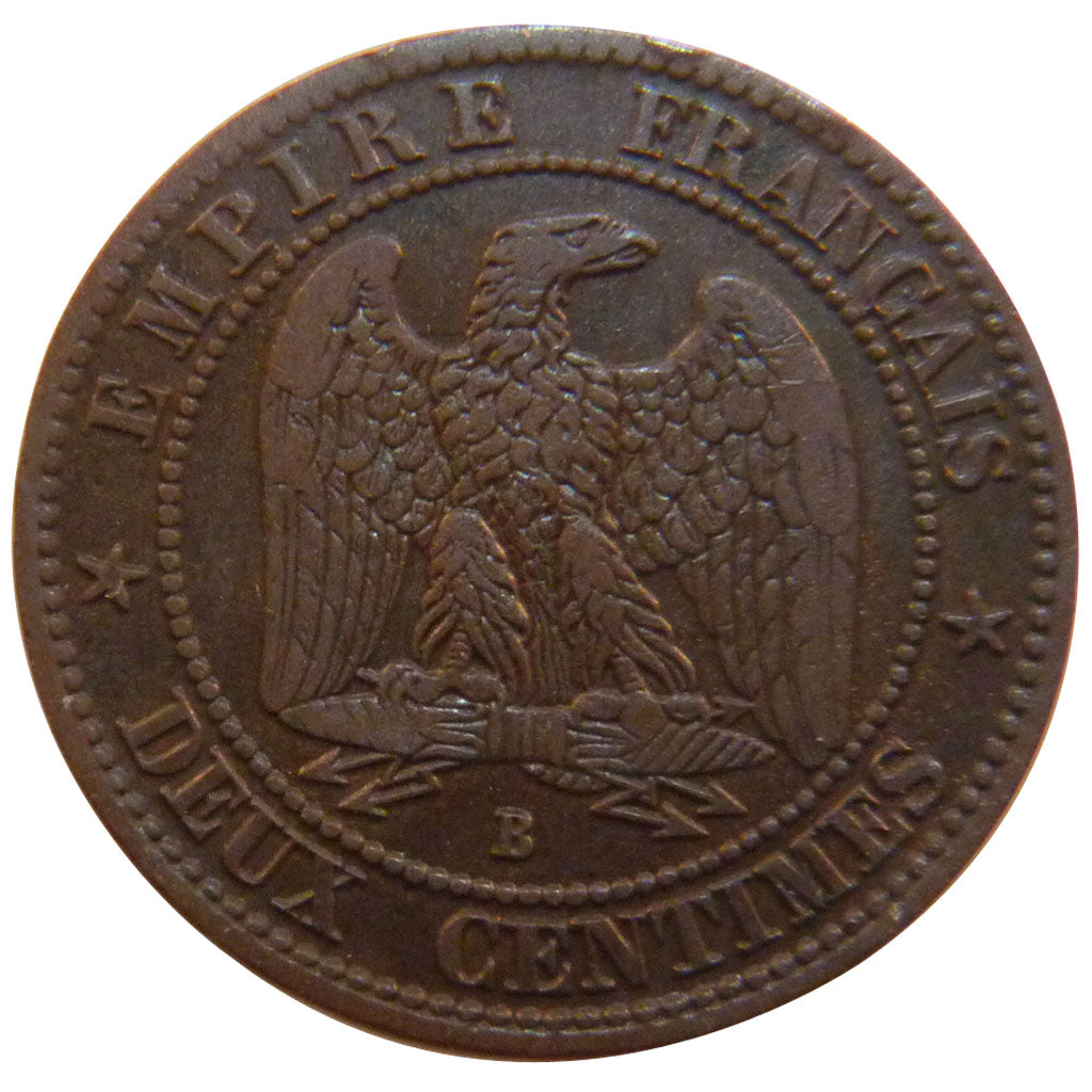 Second Empire, 2 Centimes Napoléon III Tête Nue