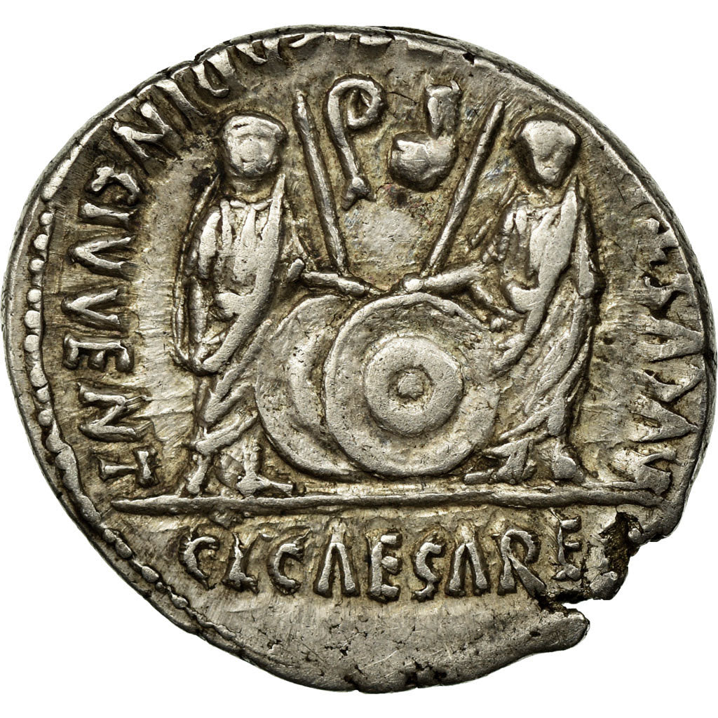 Coin, Augustus, Denarius, Lyon - Lugdunum, AU(50-53), Silver, RIC:210