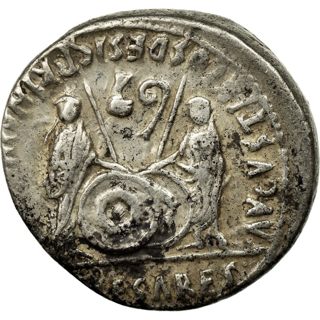 Coin, Augustus, Denarius, Lyon - Lugdunum, EF(40-45), Silver, RIC:207
