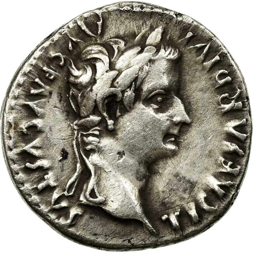 Coin, Tiberius, Denarius, Lyon - Lugdunum, EF(40-45), Silver, RIC:28