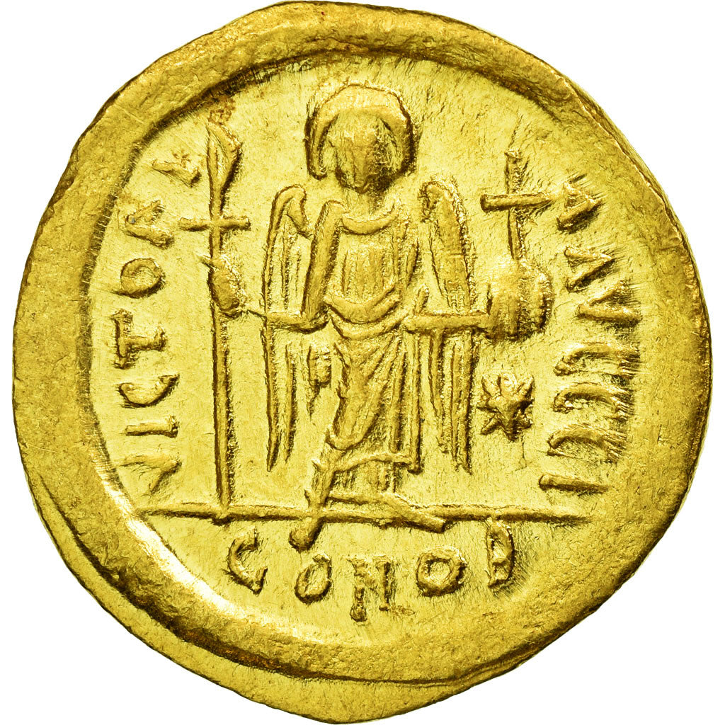Coin, Justinian I, Solidus, 545-565, Constantinople, MS(63), Gold, Sear:140