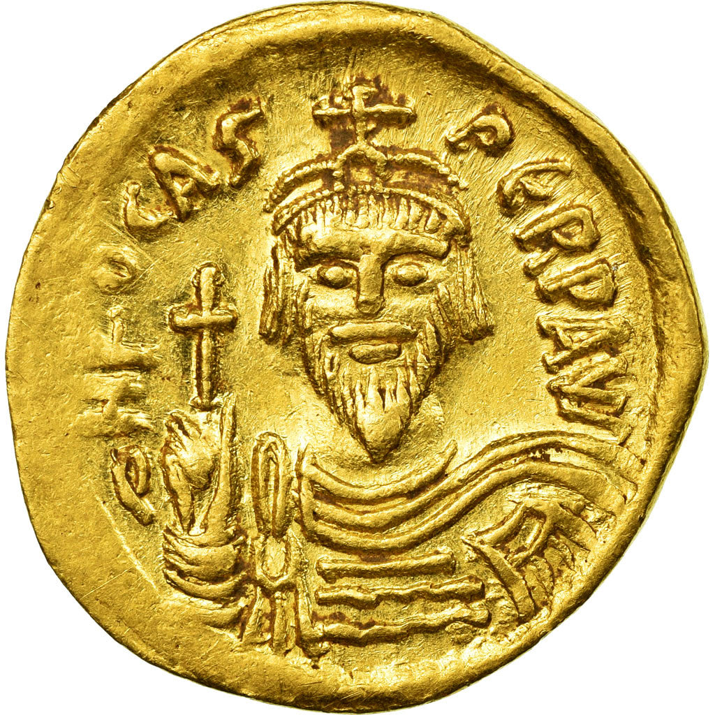 Coin, Phocas, Solidus, 607-610, Constantinople, AU(50-53), Gold, Sear:620