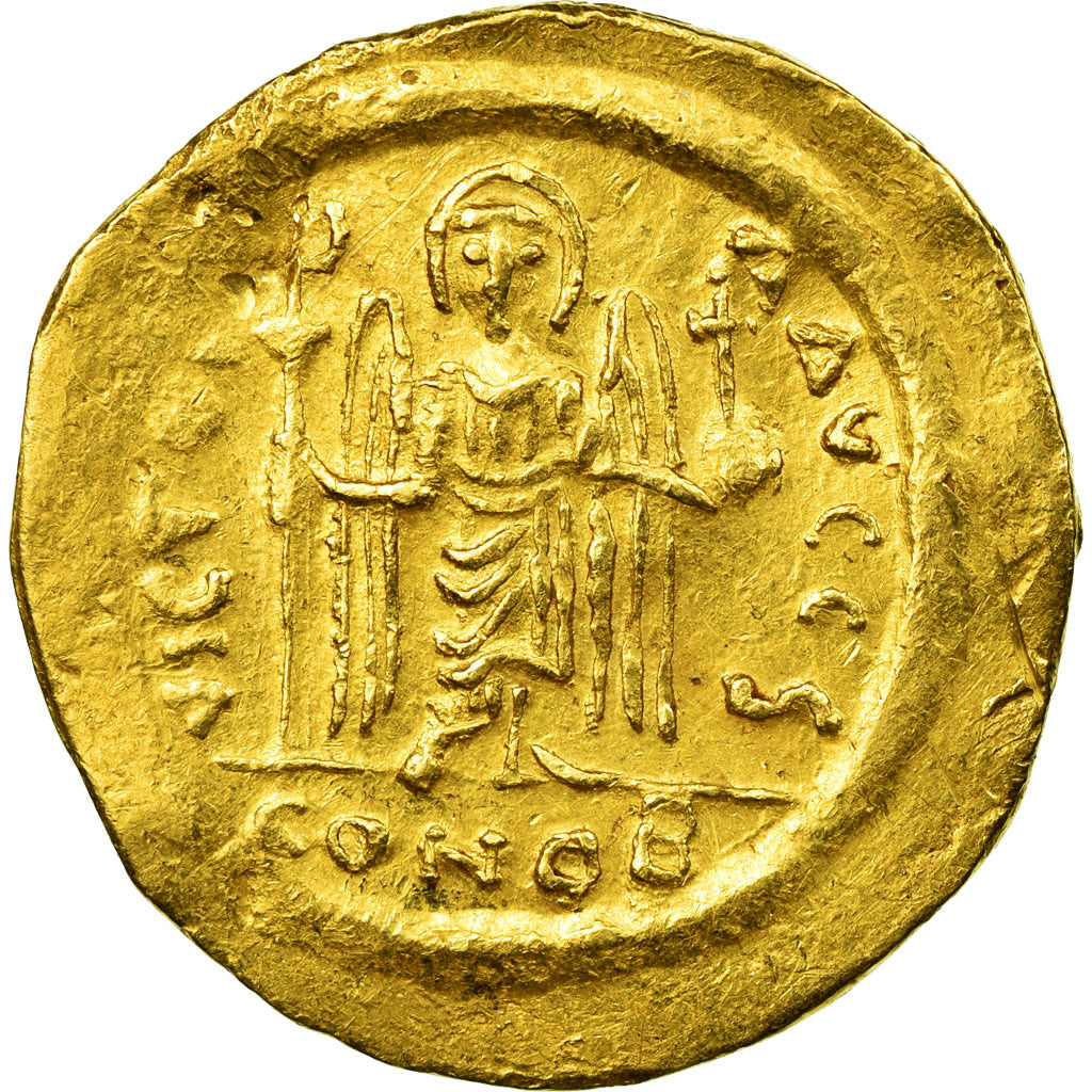 Coin, Phocas, Solidus, 603-607, Constantinople, AU(50-53), Gold, Sear:618
