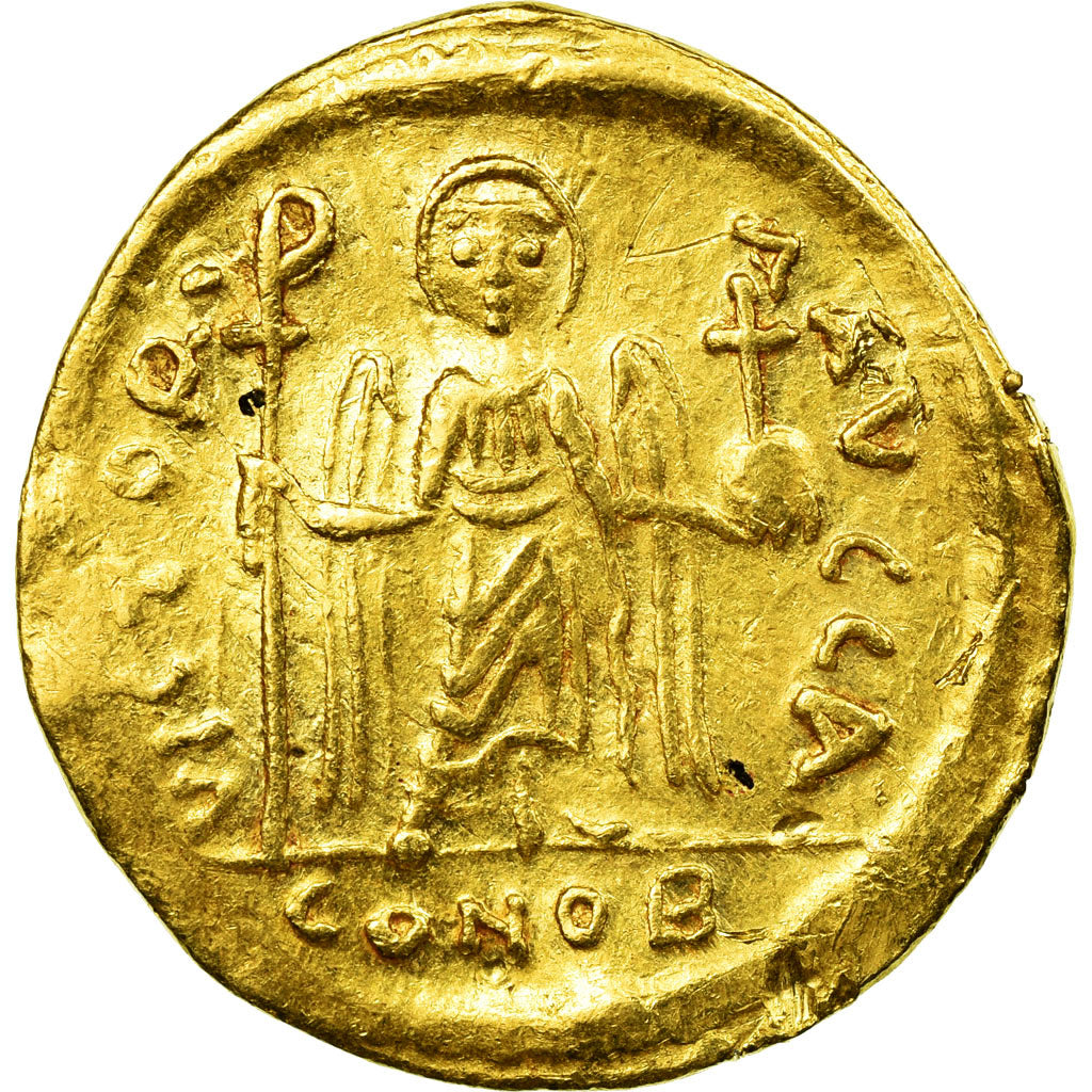 Coin, Phocas, Solidus, 603-607, Constantinople, AU(50-53), Gold, Sear:618