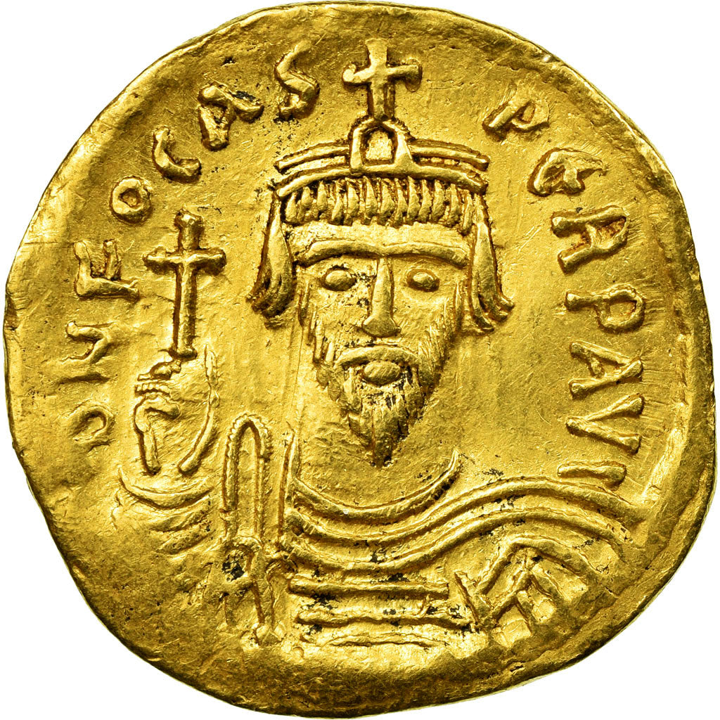 Coin, Phocas, Solidus, 607-610, Constantinople, AU(50-53), Gold, Sear:620