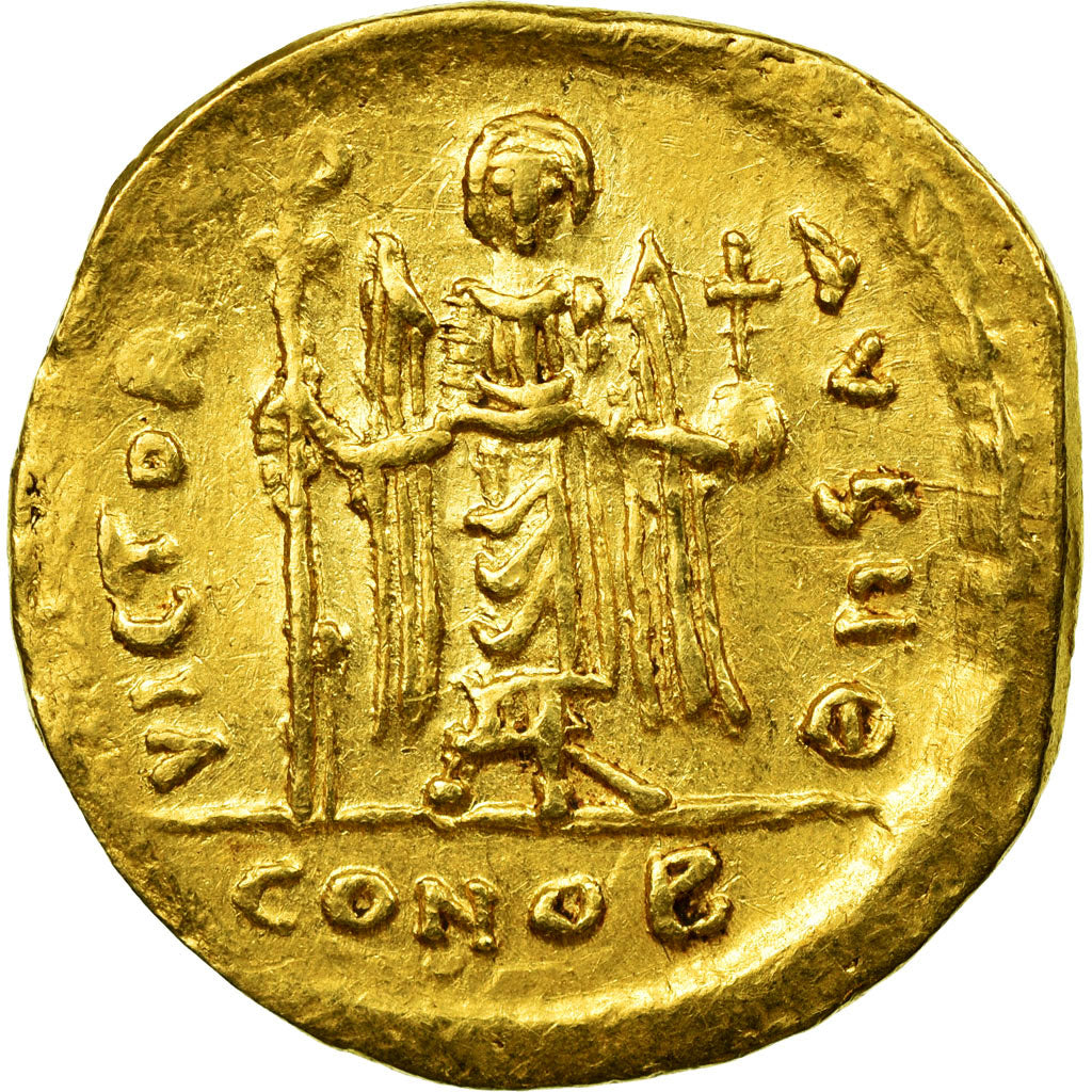 Coin, Phocas, Solidus, 607-610, Constantinople, AU(50-53), Gold, Sear:620