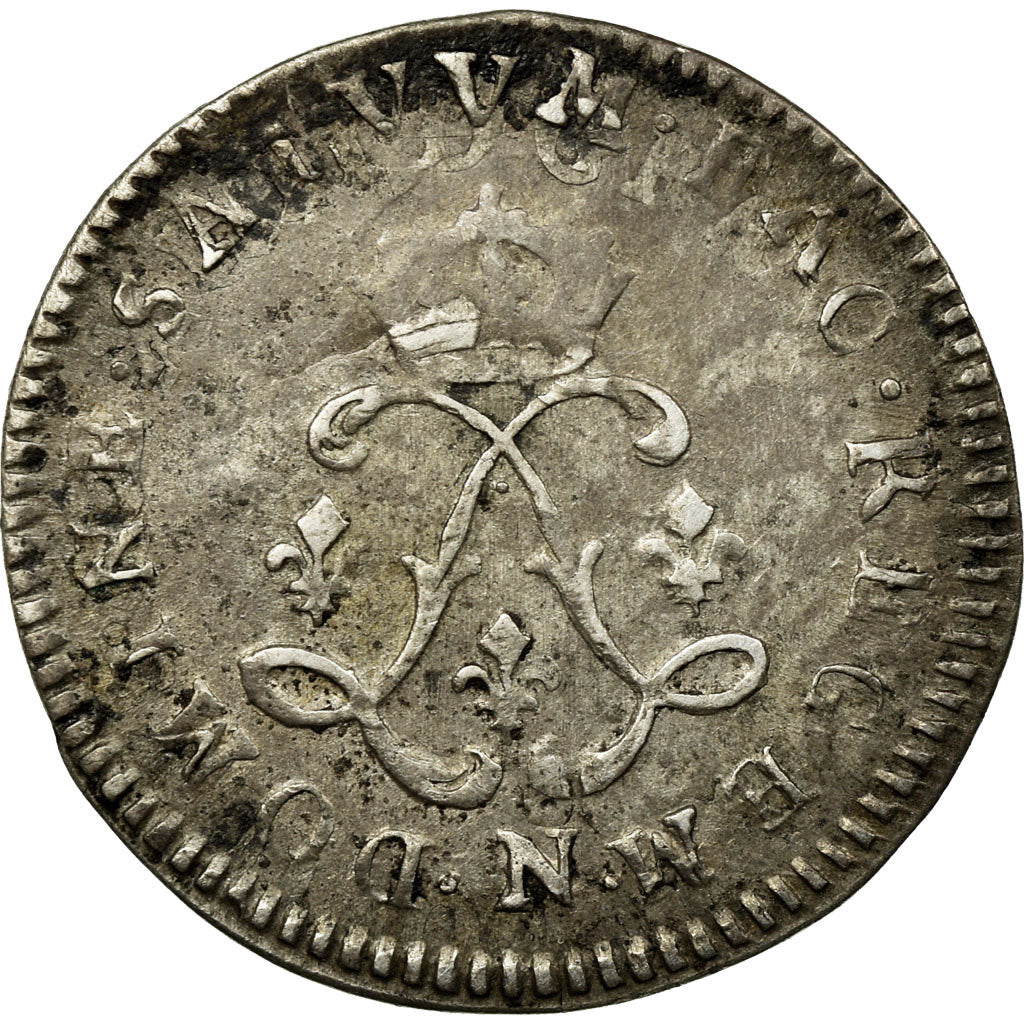Moneta, Francia, Louis XIV, 4 Sols aux 2 L, 1693, Montpellier, MB+, Argento