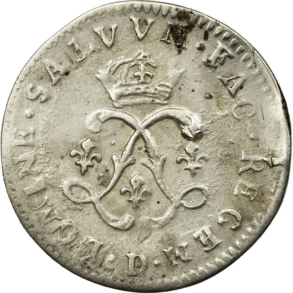 Coin, France, Louis XIV, 4 Sols aux 2 L, 1691, Lyon, EF(40-45), Silver