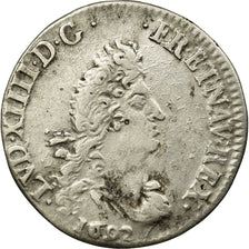 Munten, Frankrijk, Louis XIV, 4 Sols aux 2 L, 1692, Riom, FR+, Zilver