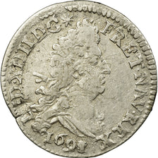 Moneda, Francia, Louis XIV, 4 Sols aux 2 L, 1691, Paris, BC+, Plata, Gadoury:106