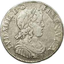 Monnaie, France, Louis XIV, 1/4 Écu à la mèche longue, 1648, Paris, TB+
