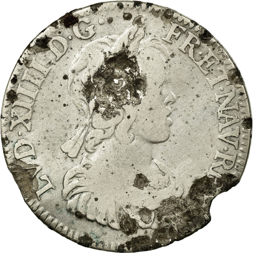 Coin, France, Louis XIV, 1/4 Écu à la mèche courte, 1644, Paris, F(12-15)