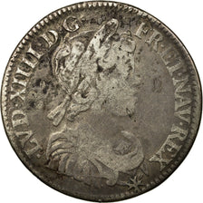 Coin, France, Louis XIV, 1/4 Écu à la mèche courte, 1644, Paris, VF(20-25)