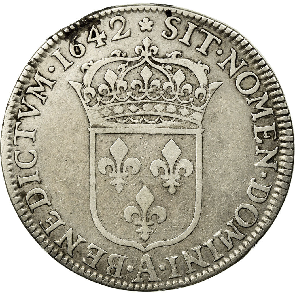 Munten, Frankrijk, Louis XIII, 1/2 Ecu, 1642, Paris, 1er poinçon de Warin, FR