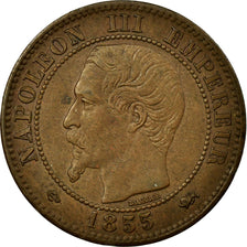 Coin, France, Napoleon III, Napoléon III, 2 Centimes, 1855, Lyon, AU(50-53)