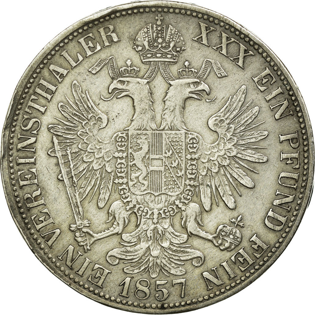 Moneda, Austria, Franz Joseph I, Thaler, 1857, Vienna, MBC, Plata, KM:2244
