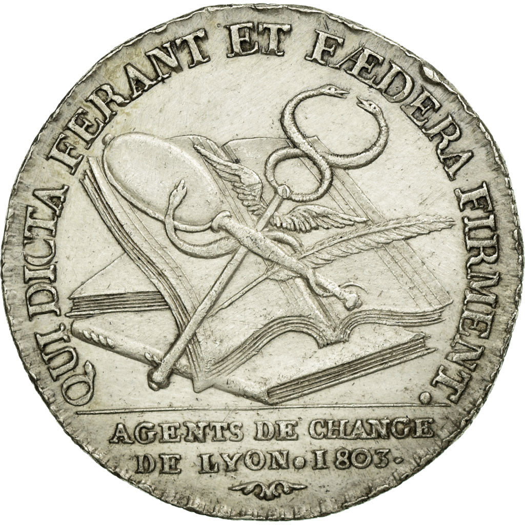 France, Token, Agents de Change de Lyon, Napoleon I, 1803, AU(50-53), Silver