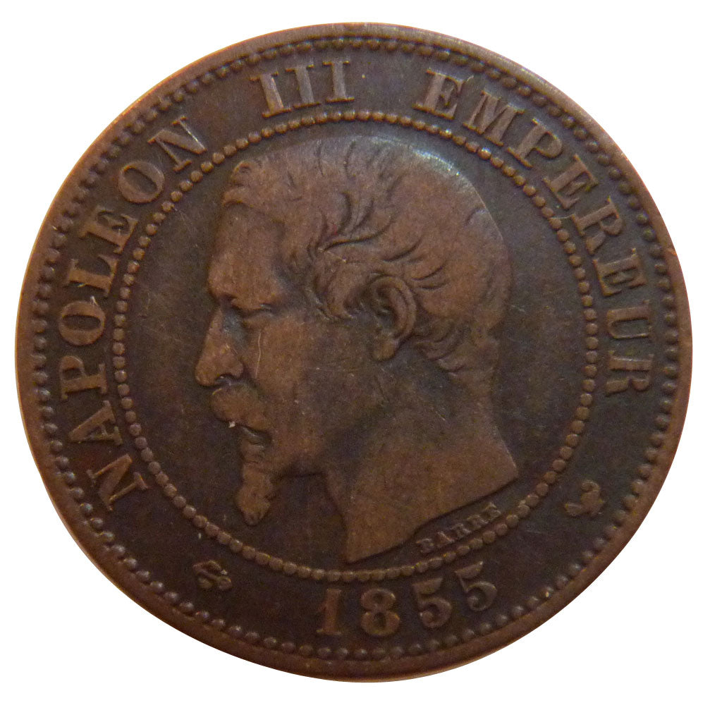 Francia, 2 Centimes, 1855, Lille, MB, Bronzo, Gadoury:103