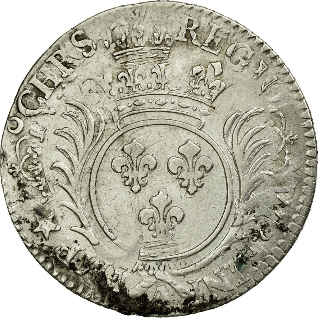 Coin, France, Louis XIV, 1/4 Ecu aux palmes, Uncertain date, Paris, VF(30-35)
