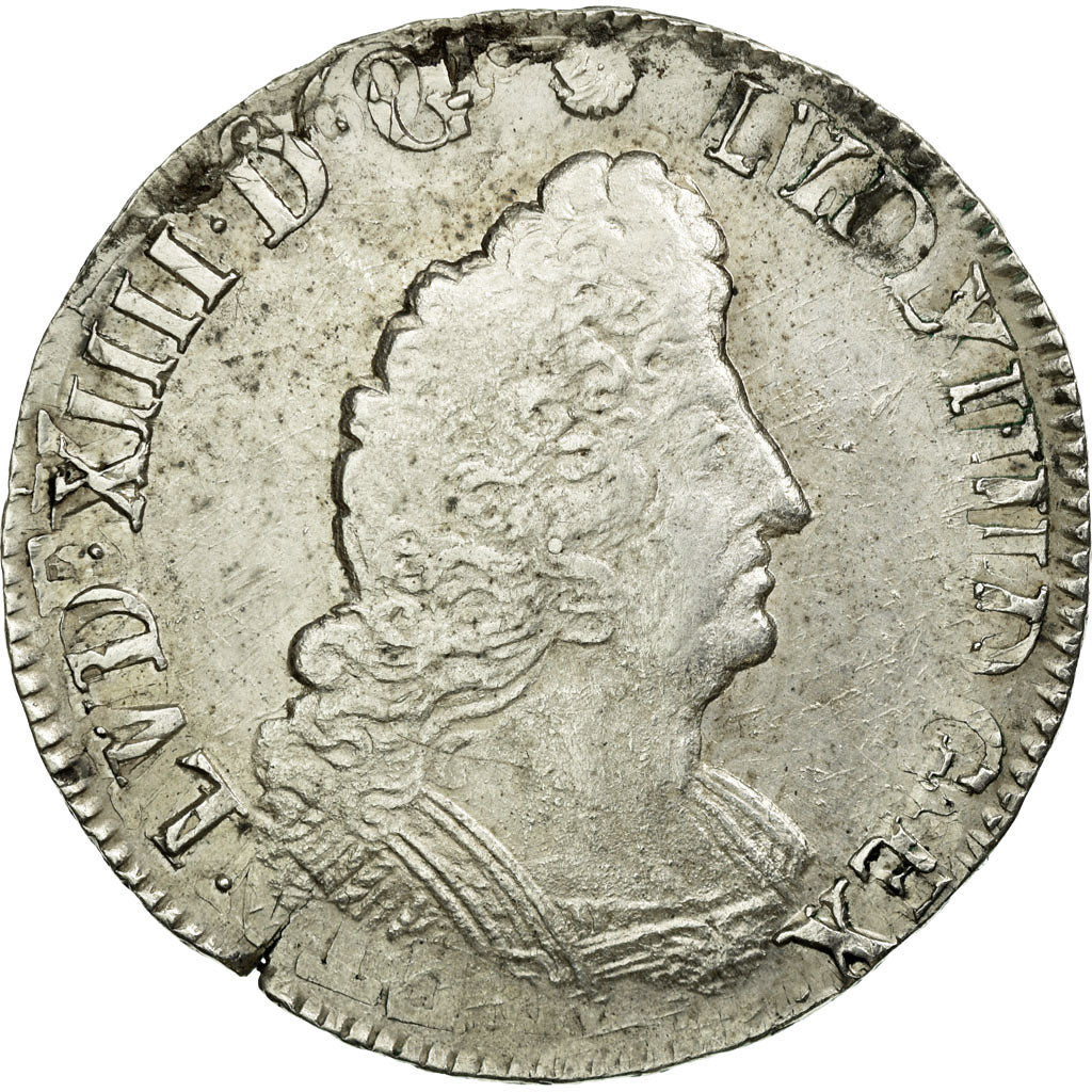 Moeda, França, Louis XIV, 1/2 Ecu aux palmes, 1694, Uncertain Mint, VF(30-35)
