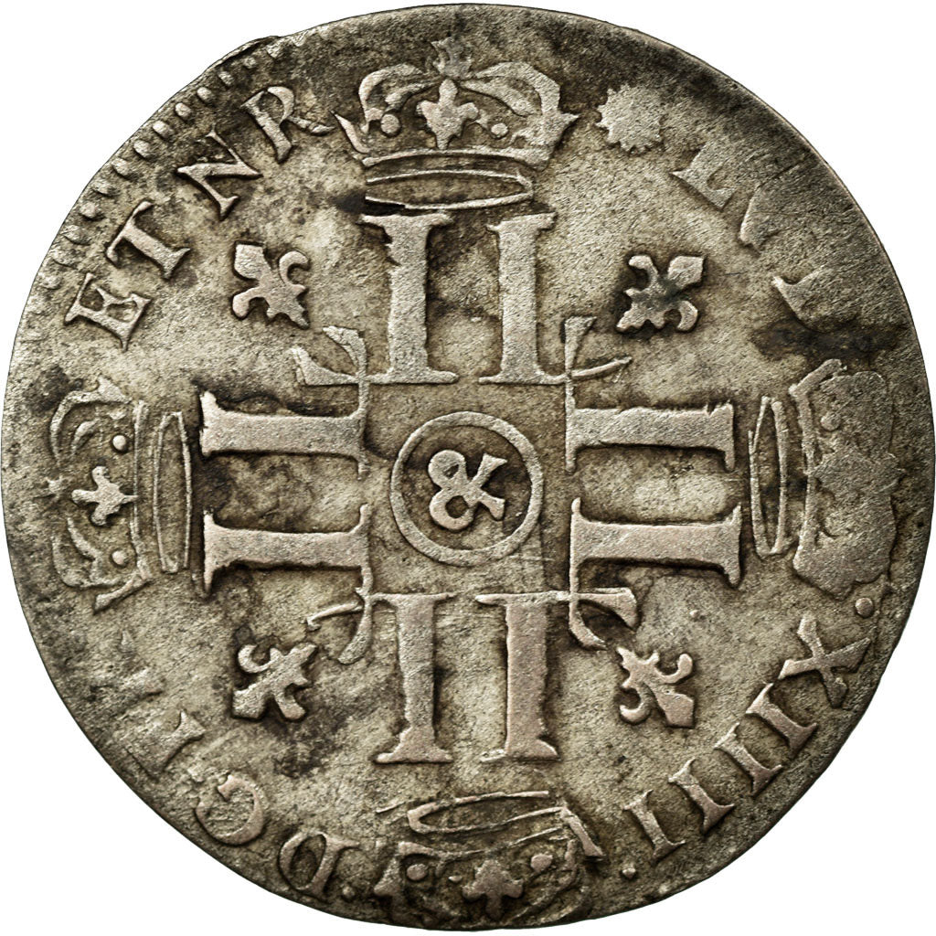 Monnaie, France, Louis XIV, Quinzain, 1695, Aix en Provence, TB+, Billon
