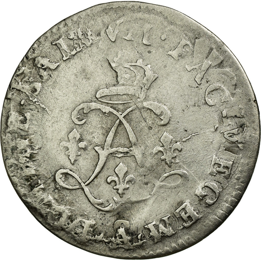 Moneda, Francia, Louis XIV, 4 Sols aux 2 L, 1692, Paris, BC+, Plata, Gadoury:106