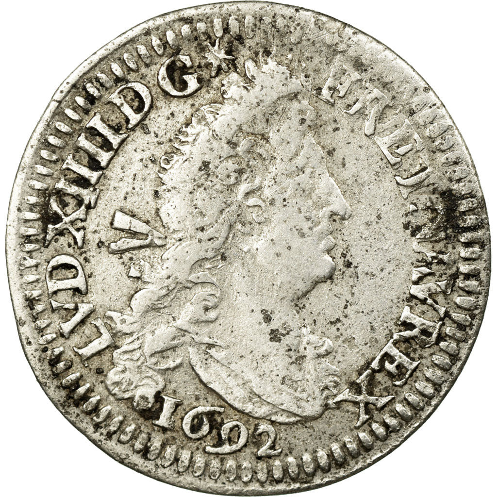 Coin, France, Louis XIV, 4 Sols aux 2 L, 1692, Paris, VF(20-25), Silver