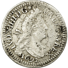 Coin, France, Louis XIV, 4 Sols aux 2 L, 1692, Paris, VF(20-25), Silver