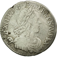 Moneta, Francia, Louis XIV, 1/12 Ecu à la mèche longue, 1653, Montpellier, MB