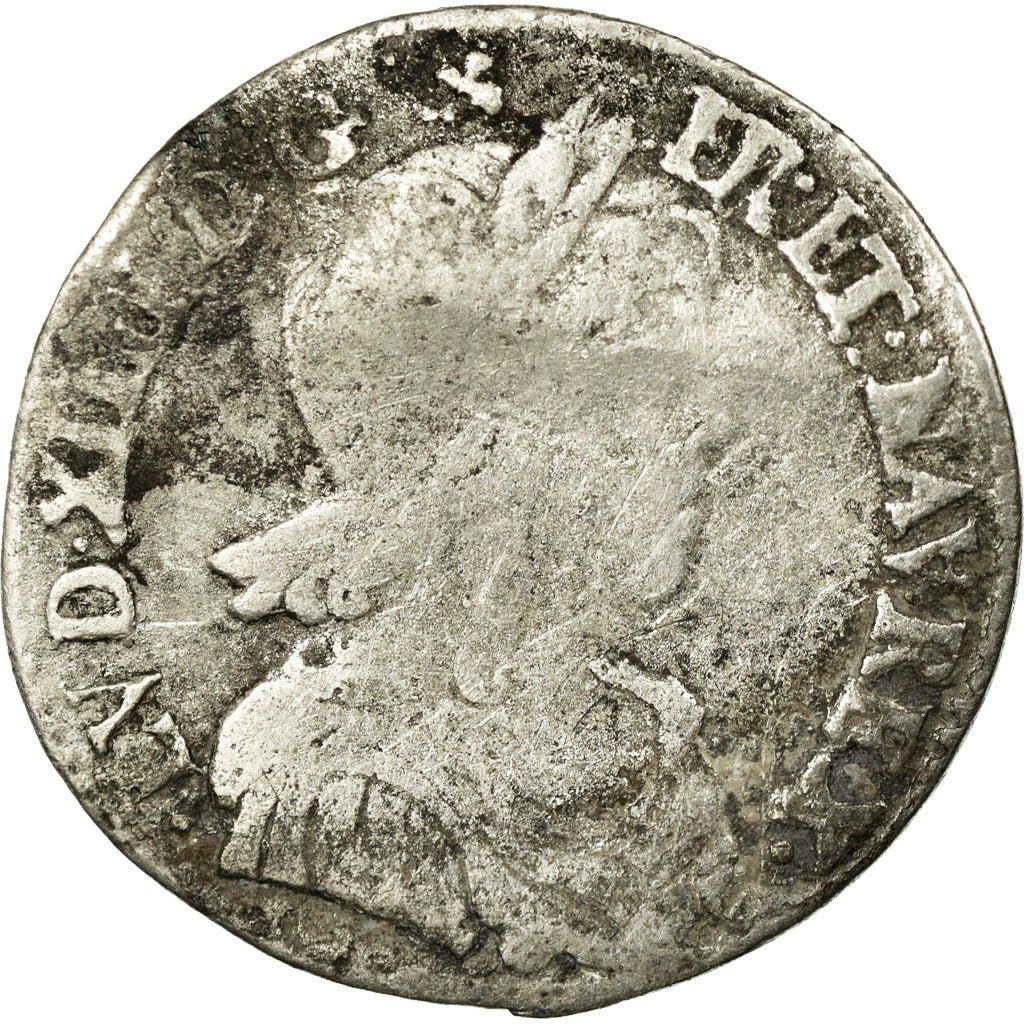 Monnaie, France, Louis XIV, 1/12 Ecu à la mèche longue, 1652, Montpellier, B