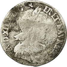 Monnaie, France, Louis XIV, 1/12 Ecu à la mèche longue, 1652, Montpellier, B
