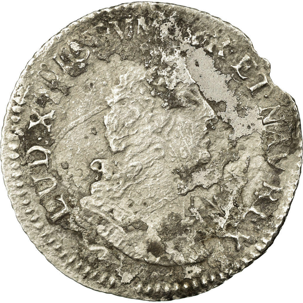 Monnaie, France, Louis XIV, 1/12 Ecu aux palmes, Date incertaine, Dijon, B+