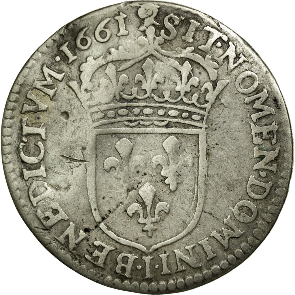 Munten, Frankrijk, Louis XIV, 1/12 Écu au buste juvénile, 1661, Limoges, FR