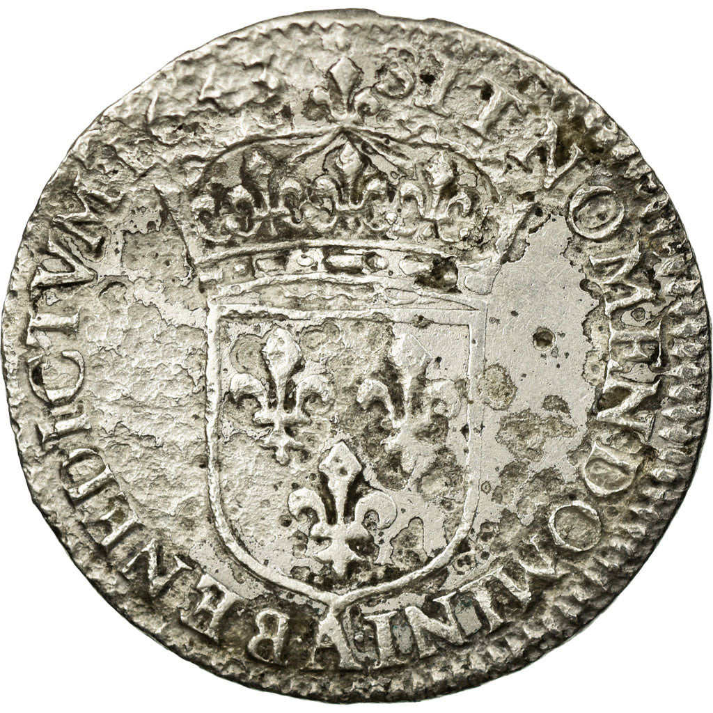 Moeda, França, Louis XIII, 1/12 Ecu, 1643, Paris, 2ème poinçon de Warin