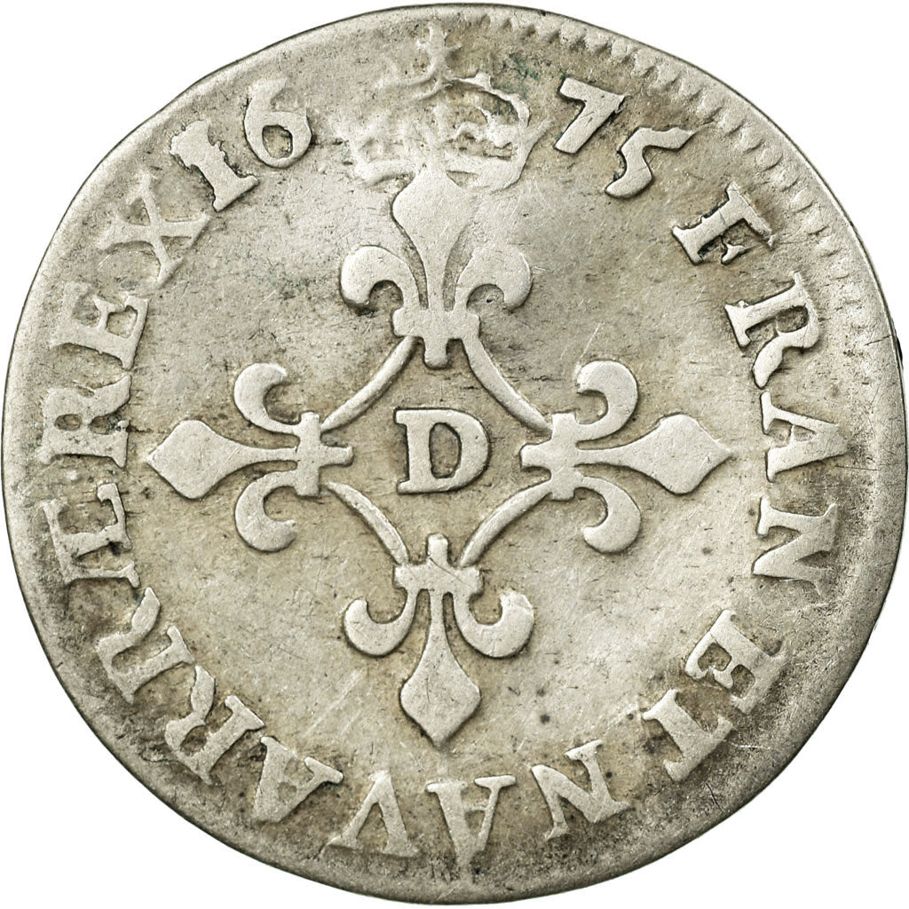 Coin, France, Louis XIV, 4 Sols des Traitants, 1675, Vimy, VF(20-25), Silver
