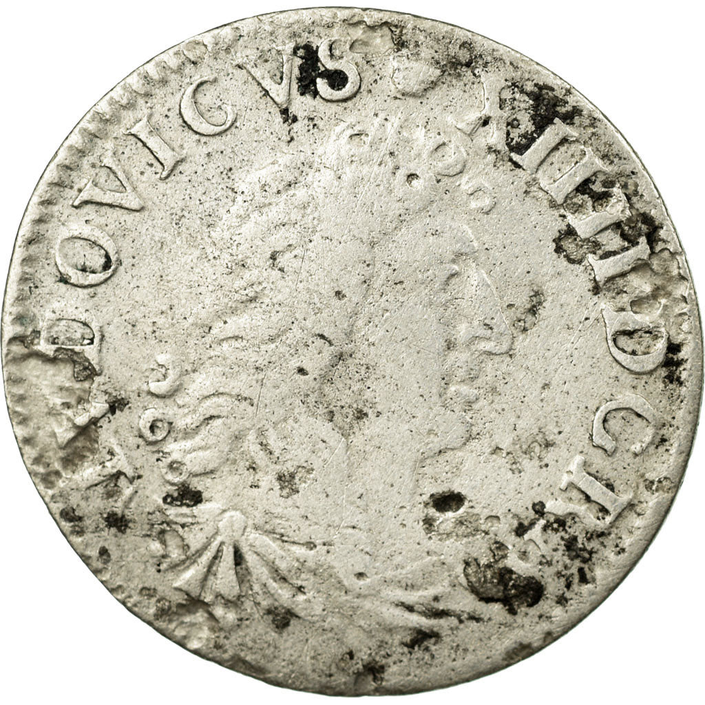 Monnaie, France, Louis XIV, 4 Sols des Traitants, 1676, Vimy, B+, Argent