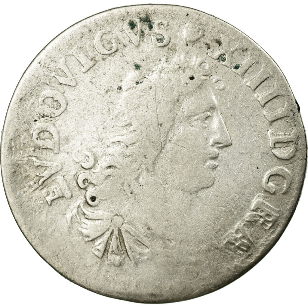 Coin, France, Louis XIV, 4 Sols des Traitants, 1676, Vimy, VF(20-25), Silver
