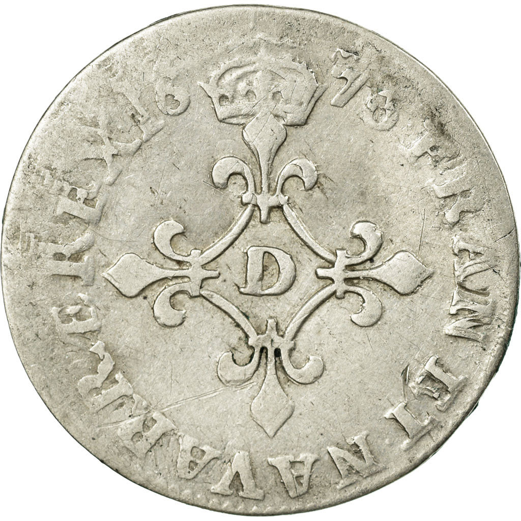 Coin, France, Louis XIV, 4 Sols des Traitants, 1676, Vimy, VF(20-25), Silver