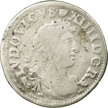 Coin, France, Louis XIV, 4 Sols des Traitants, 1676, Vimy, VF(20-25), Silver