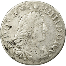 Coin, France, Louis XIV, 4 Sols des Traitants, 1676, Vimy, VF(30-35), Silver