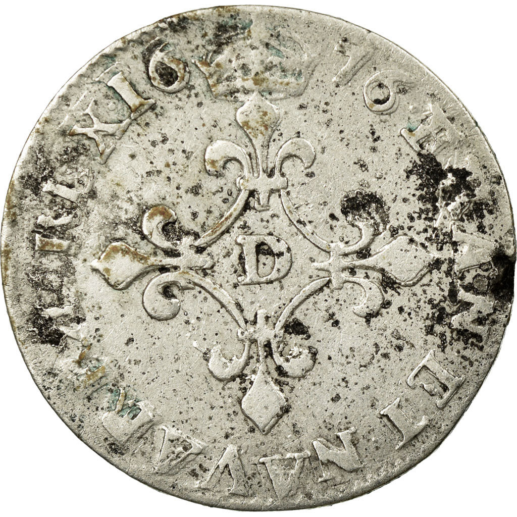 Coin, France, Louis XIV, 4 Sols des Traitants, 1676, Vimy, VF(30-35), Silver