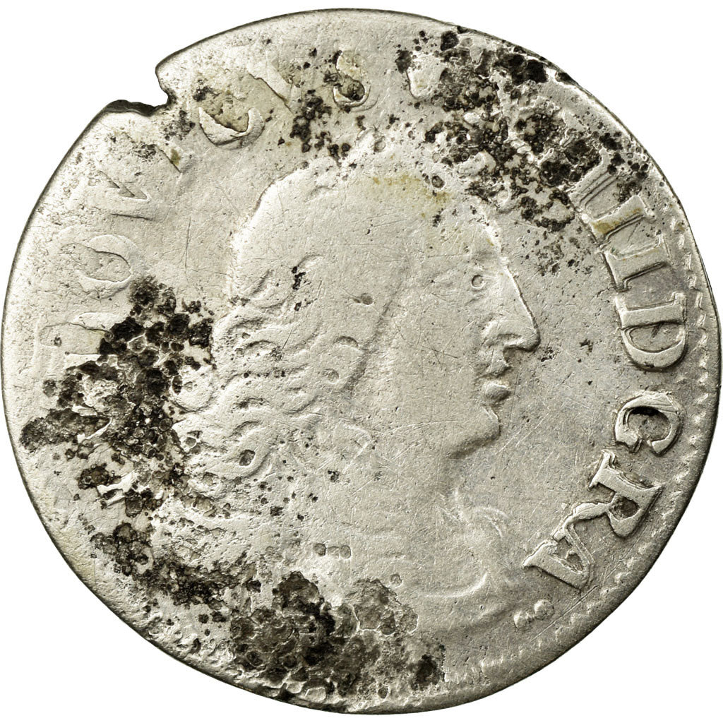 Coin, France, Louis XIV, 4 Sols des Traitants, 1677, Vimy, VF(20-25), Silver