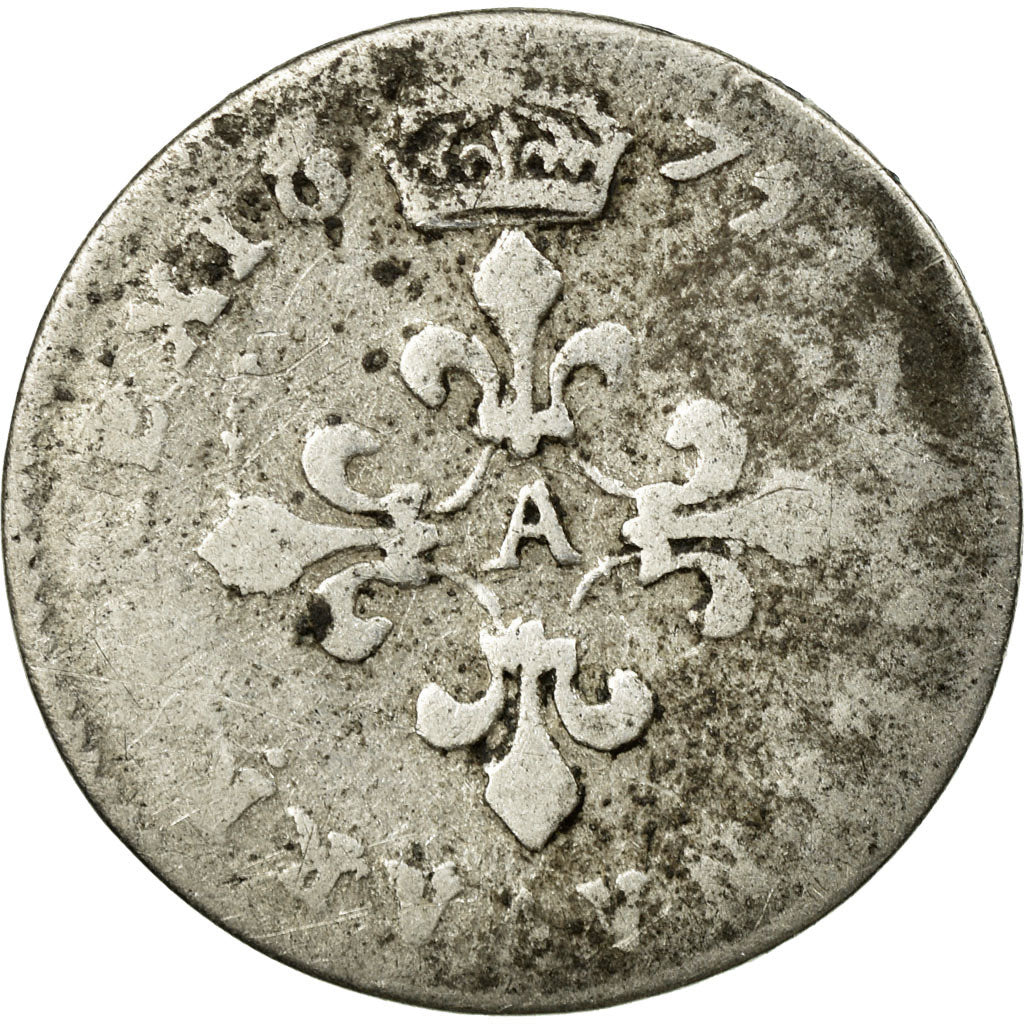 Munten, Frankrijk, Louis XIV, 4 Sols des Traitants, 1675, Paris, ZG+, Zilver
