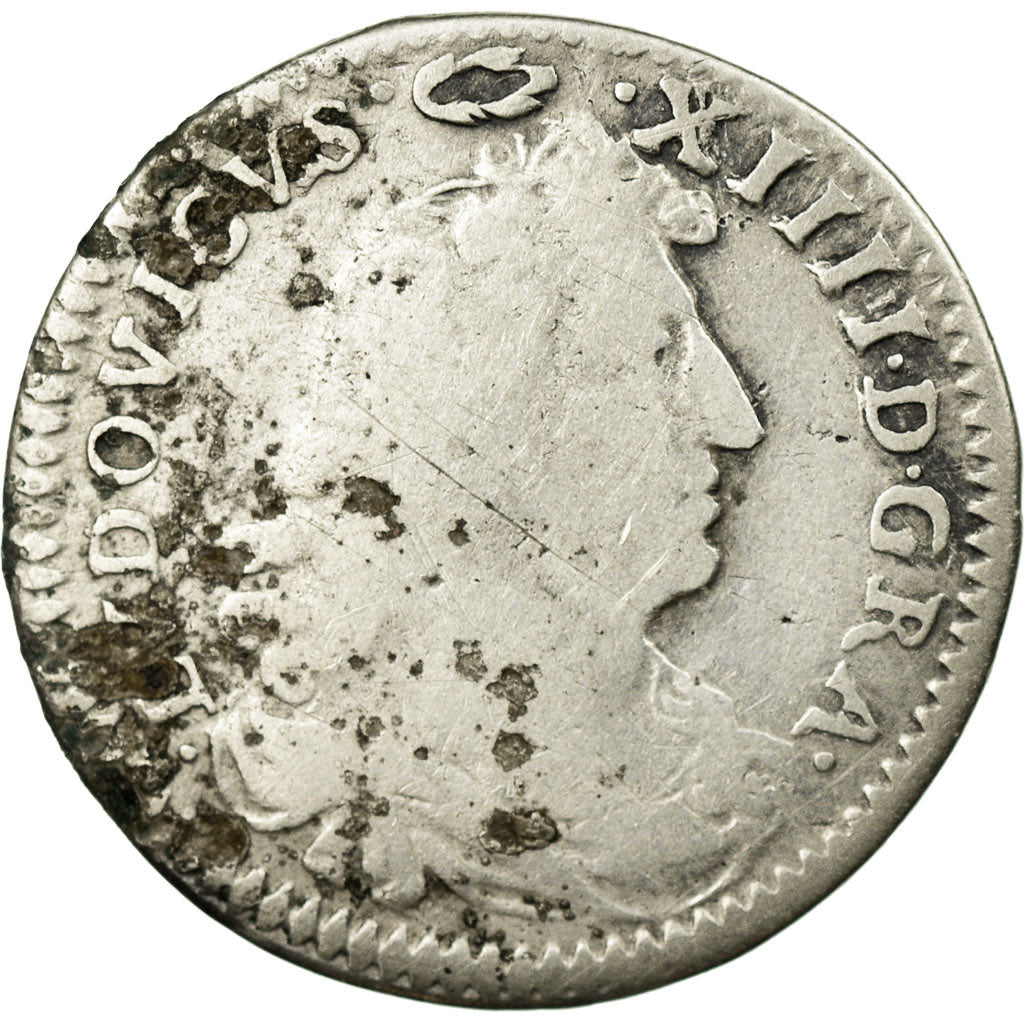 Coin, France, Louis XIV, 4 Sols des Traitants, 1675, Paris, F(12-15), Silver