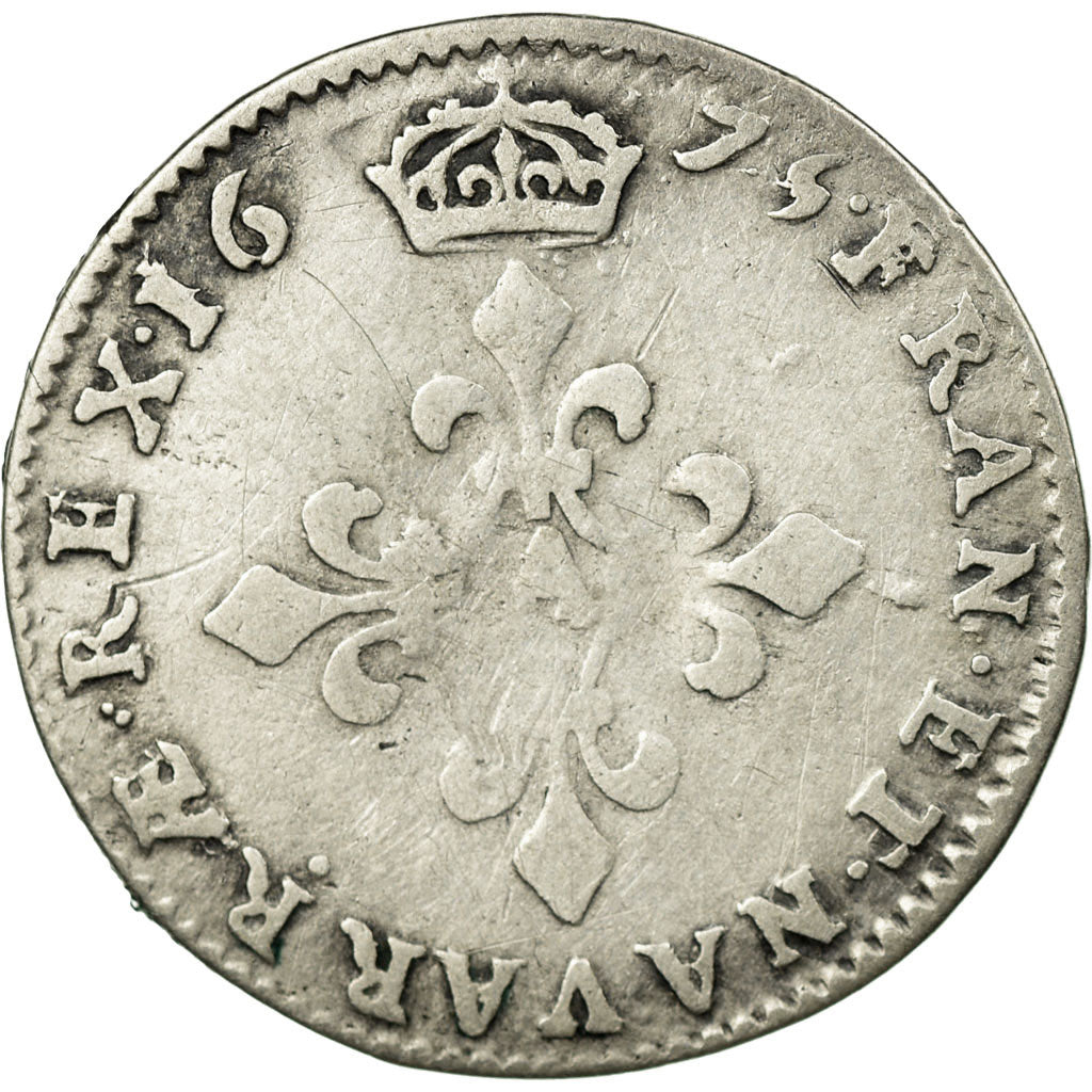 Coin, France, Louis XIV, 4 Sols des Traitants, 1675, Paris, F(12-15), Silver