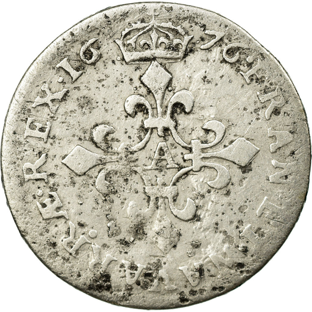 Coin, France, Louis XIV, 4 Sols des Traitants, 1676, Paris, F(12-15), Silver