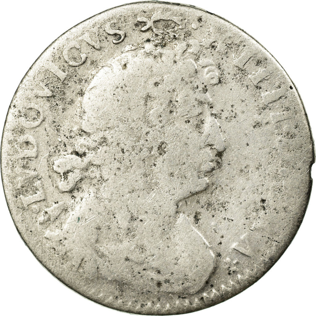 Munten, Frankrijk, Louis XIV, 4 Sols des Traitants, 1676, Paris, ZG+, Zilver